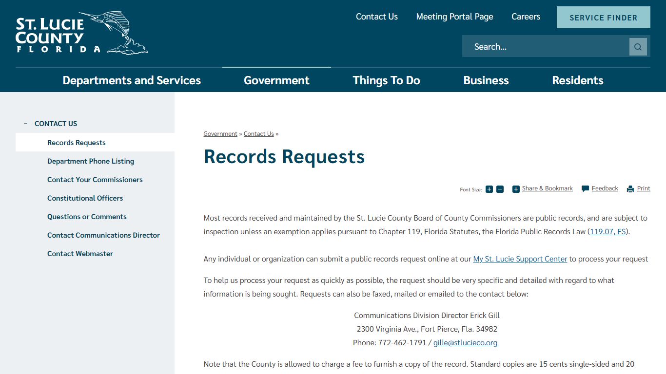Records Requests | St. Lucie County, FL