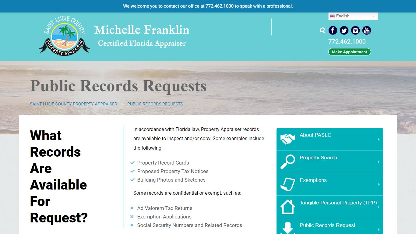 Public Records Requests - Saint Lucie County Property Appraiser